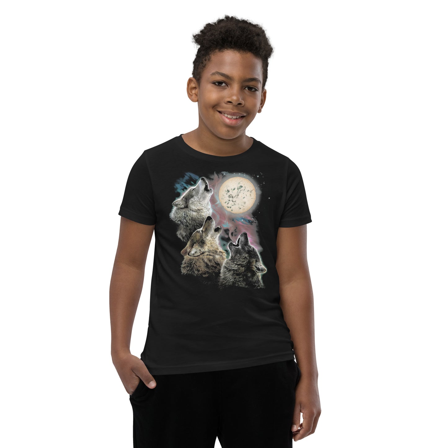 Three Wolf Bayley Moon Youth Short Sleeve T-Shirt